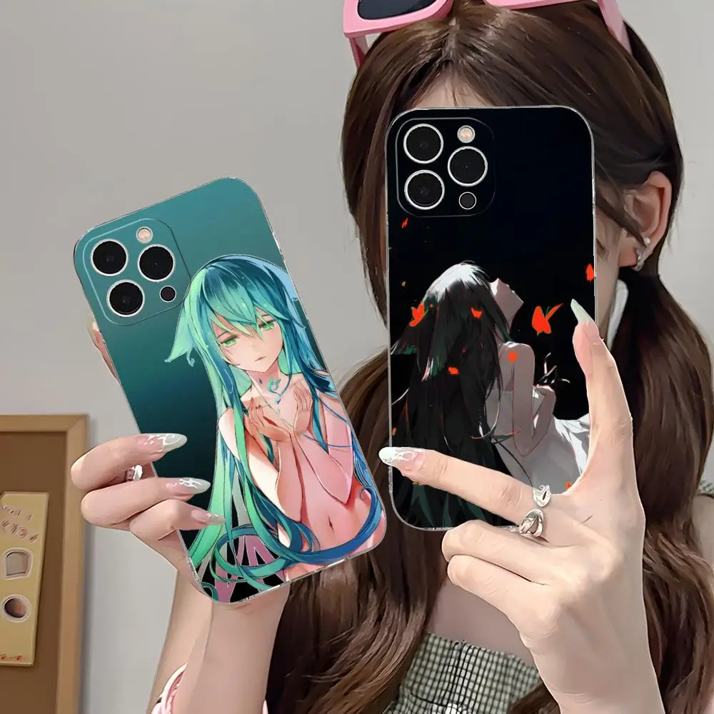 Saya no Uta حافظة هاتف محمول لهاتف آيفون 16 15 14 13 12 11 X XR XS 8 6 Pro Max Plus غطاء صغير شفاف اللون للهواتف الذكية الفاخرة