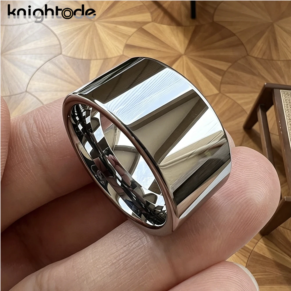 12mm 10mm Width No Wear And Tear Tungsten Carbide Rings Man Wedding Band Simple Jewelry Flat Polished Shiny