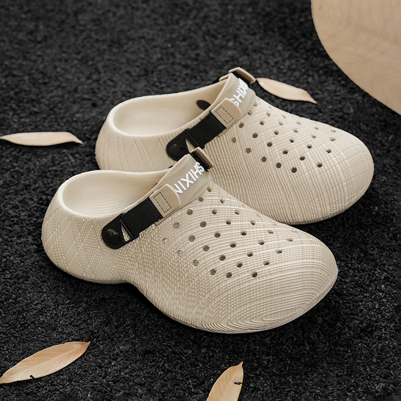 Modische Herren-Sandalen, Sommer-Outdoor-Hausschuhe, atmungsaktiv, leicht, Strandsandalen, dicke Sohle, rutschfest, Freizeitschuhe, Gartenschuhe
