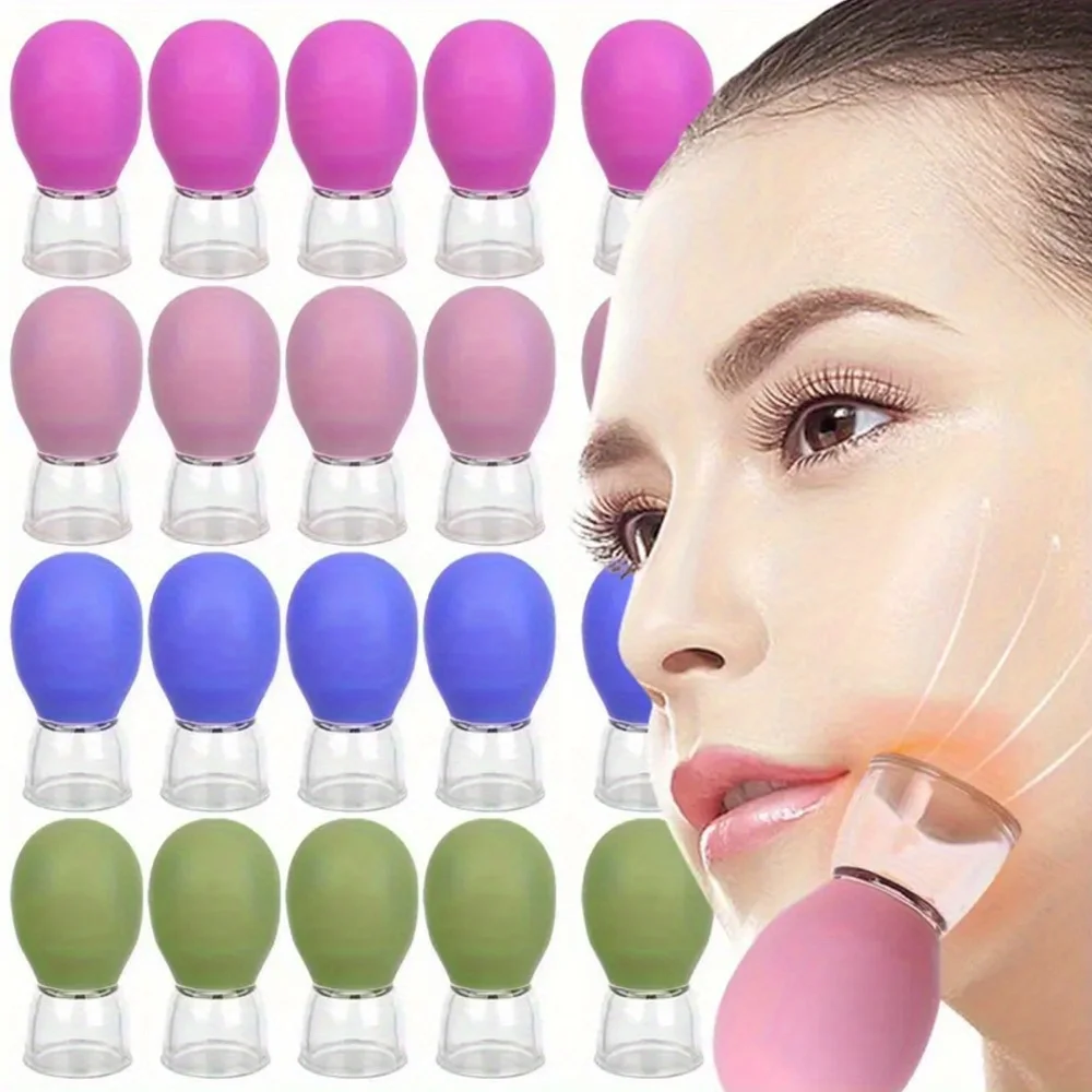 10PCS Mini Facial Cupping Set - Silicone Meridian Massage Cups for Face & Body, Reusable Skin Therapy Tools