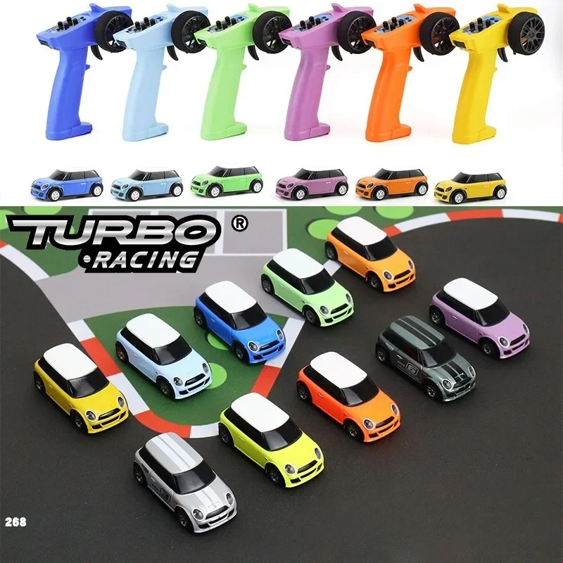 1:76 Flat Running C64 C72 C73 C74 C81 Mini Remote Control Car High Simulation Desktop RTR Kit Children Adult Gift TURBO RACING