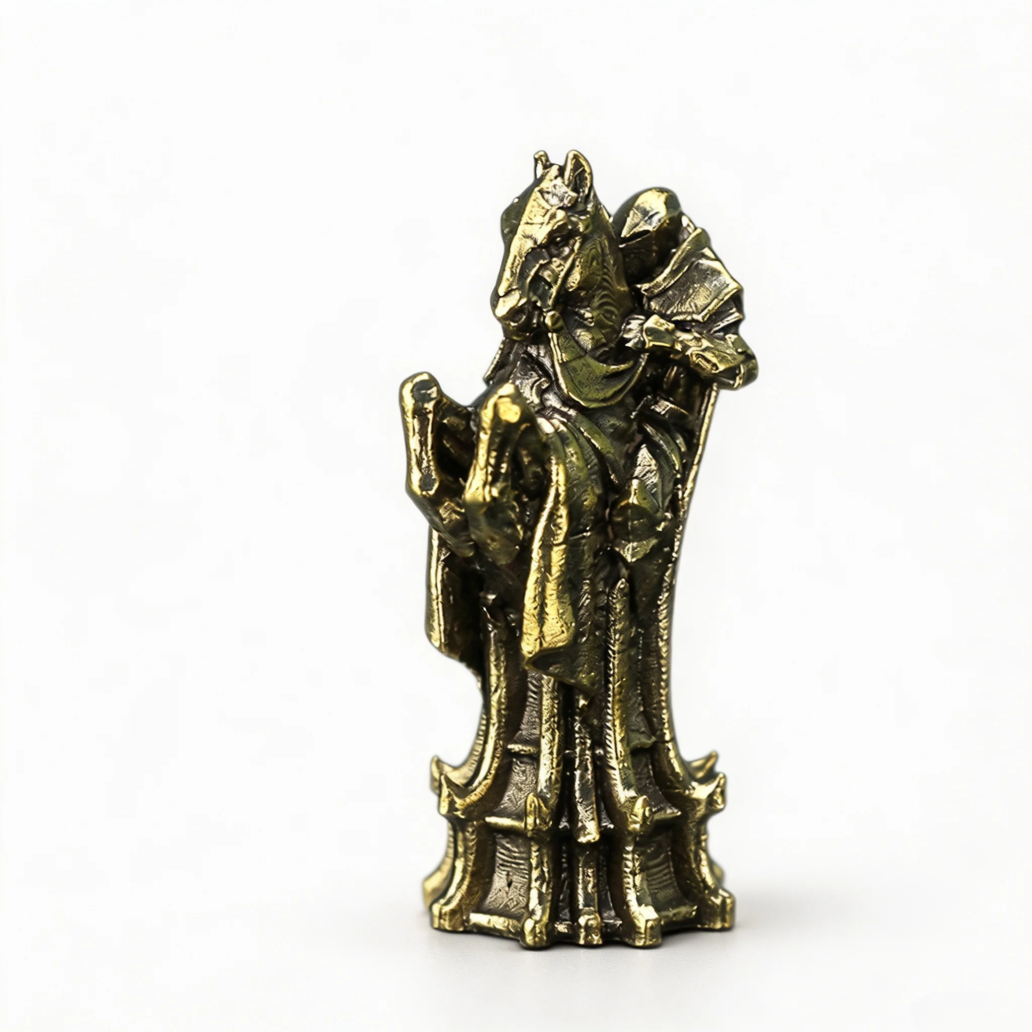 Brass & White Copper Alloy Luxury Holy & Sin Themed Chess Pieces, Unique Miniature Soldier Tabletop Ornaments for Western Chess