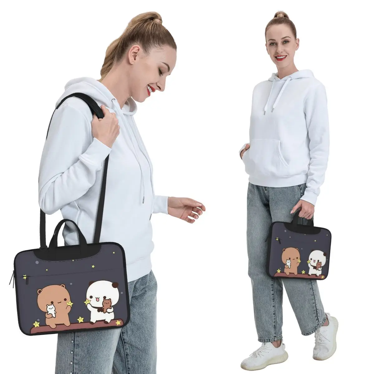 Peach And Goma Bubu Dudu Balloon Crossbody Laptop Bag CaseResistant Protective Notebook Pouch for Macbook Pro Lenovo