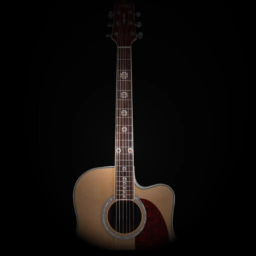 Acoustic Guitar Fretboard Inlay Quick Apply Paper Stickers Electric Neck Markers No Residue for Guitar Accessories and Setup