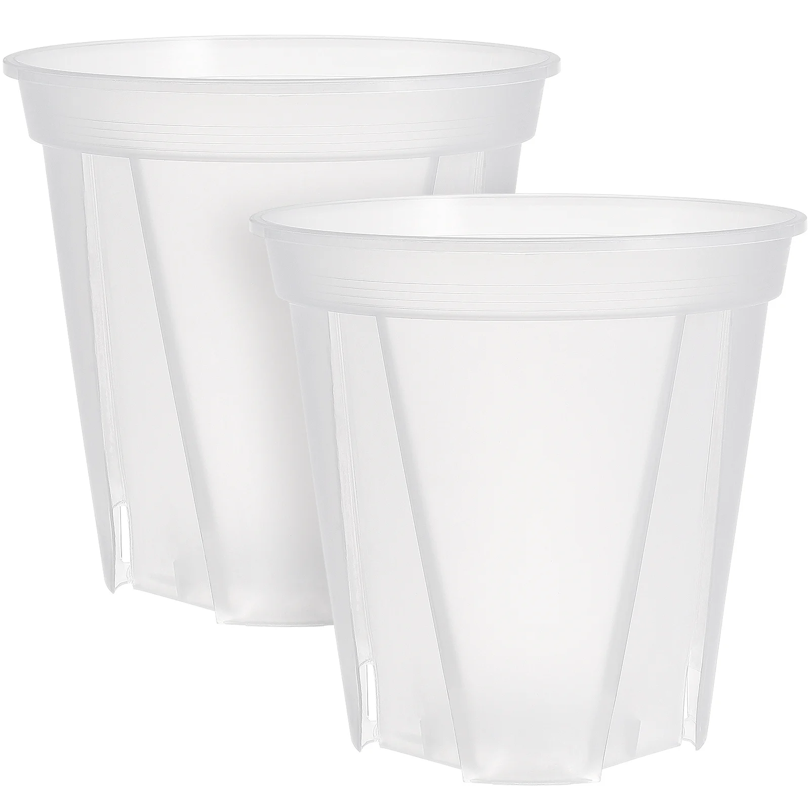 2 قطعة الأواني واضحة للنباتات ثقوب الصرف العصارة الصبار الحضانة البلاستيك الشفاف اناء للزهور ديكور غرفة مكتب المنزل