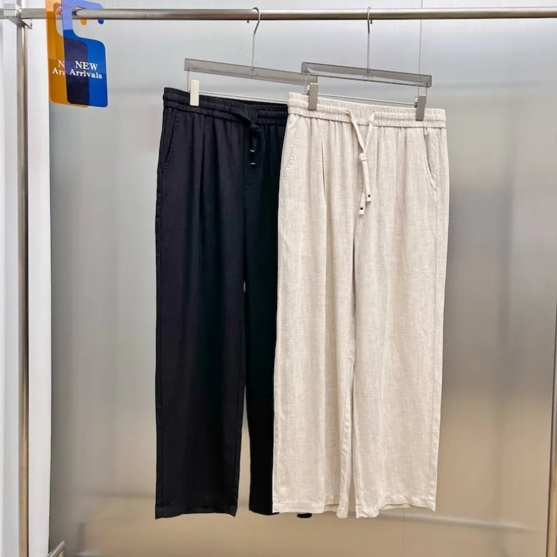

Spring and summer new men's clothing, Lyocell linen blend versatile fashion, loose casual pants