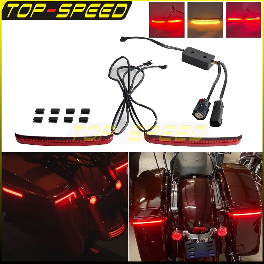 

Двигатель светодиодный Saddlebag тормоз плавный сигнал поворота Accent светильник для Harley Touring CVO Electra Road King Glide Ultra Limited 2014-Up