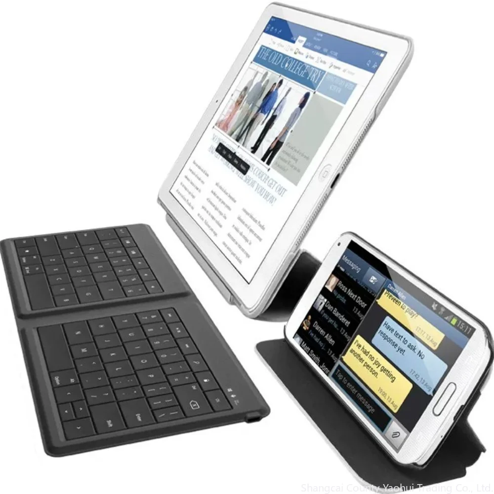 For Microsoft Dual-Mode Bluetooth Keyboard Foldable Ultra-Light Portable Keyboard for iPad Tablet Smartphone Laptop