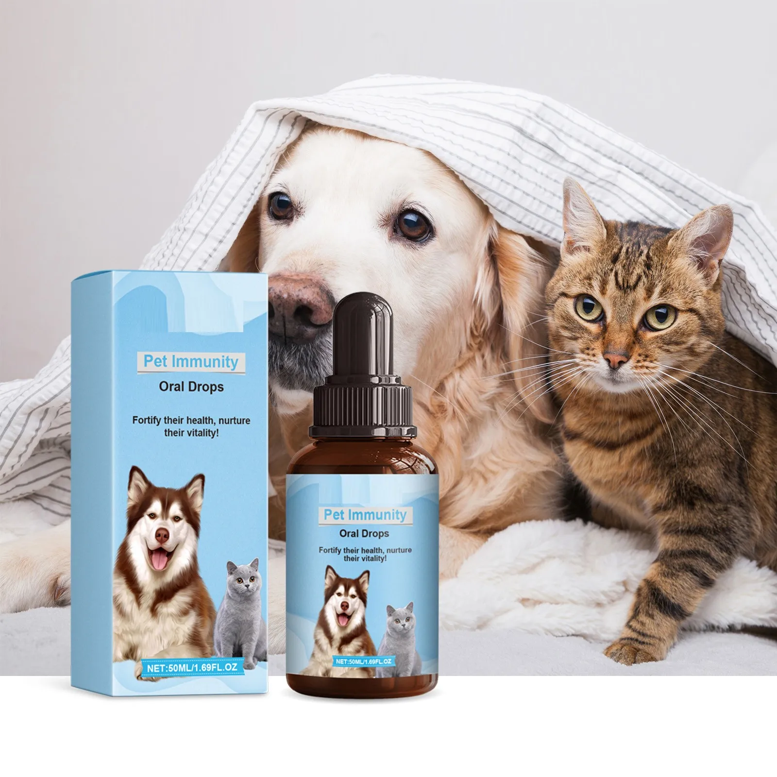 Pet Probiotic Drop Physical Discomfort For Cats And Dogs Oral Bad Breath Pet Care Solution For Dogs And Cats, Plaque In Pet 50ml