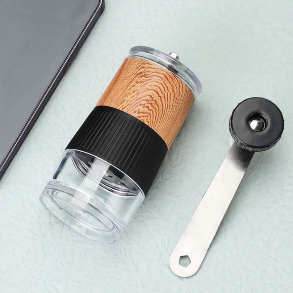 เครื่องบดกาแฟแบบมือหมุน ปรับระดับได้ ตัวเครื่องโปร่งใส แกนบดเซรามิก