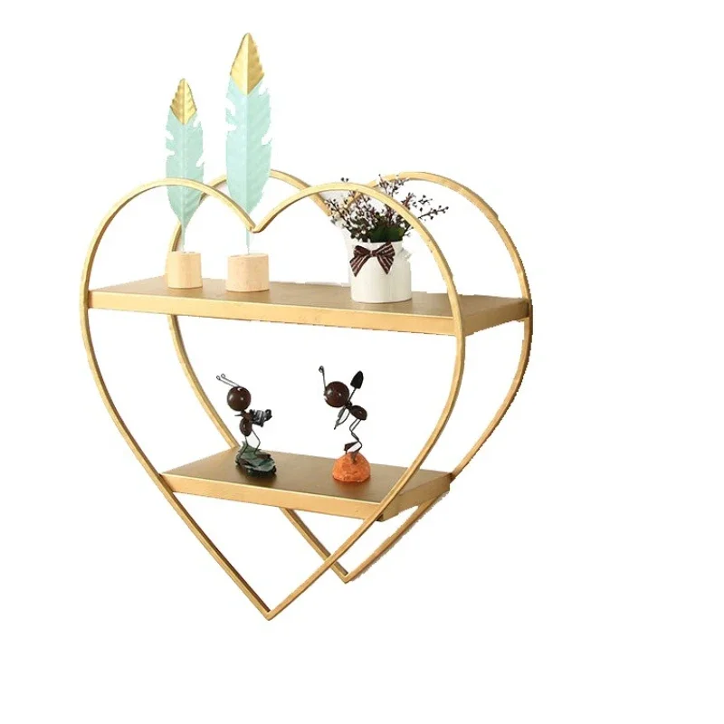 

European clothing store creative storage rack, heart-shaped wrought iro, simple modern wall hanging