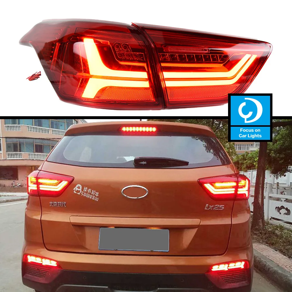 

Taillights Styling For Hyundai ix25 Creta 2015-2017 Taillights LED DRL Running Signal Brake Reversing Parking Lighthouse Facelif