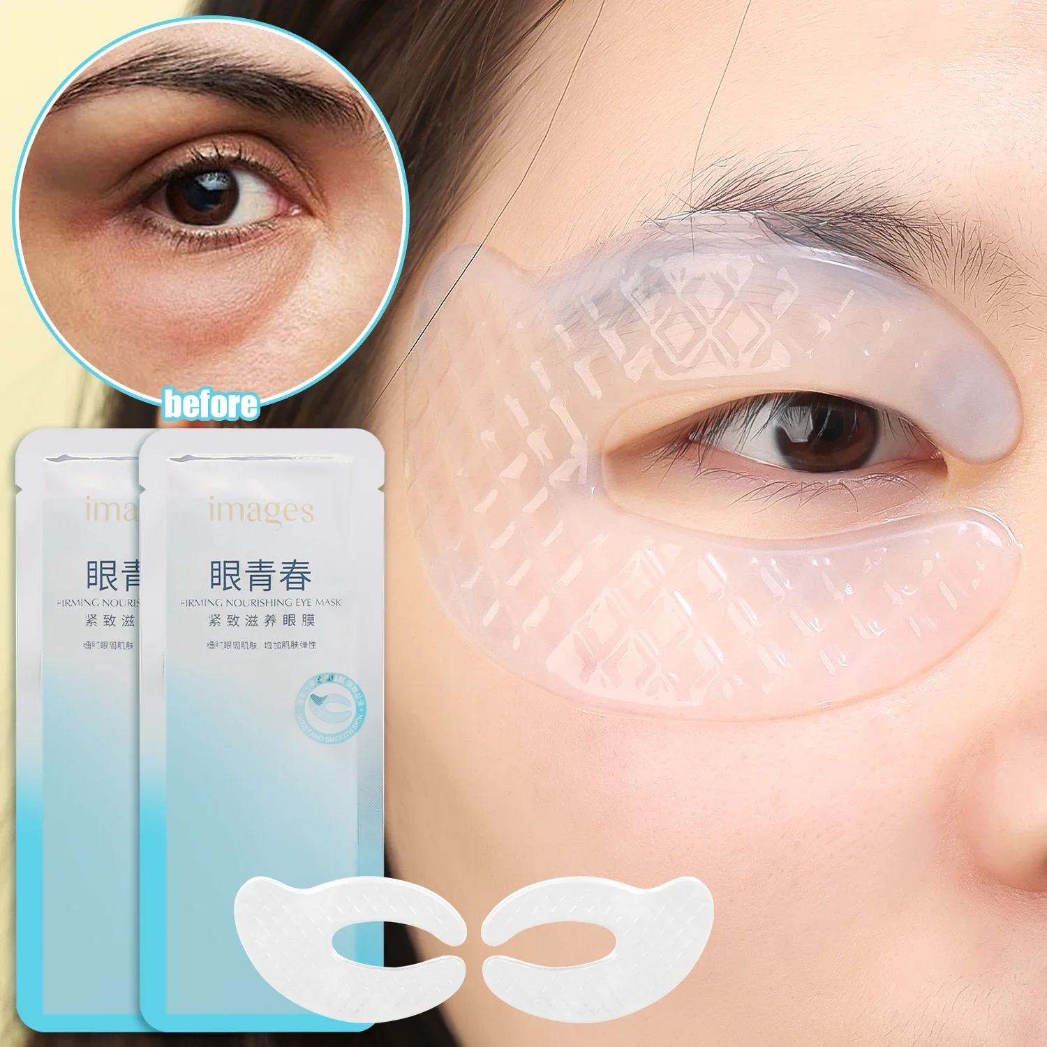 Mascarilla hidratante de colágeno para ojos, parche para eliminar arrugas, parches para los ojos, hidratante, reafirmante, levantamiento, decoloración, líneas finas, máscaras para el cuidado de la piel de los ojos