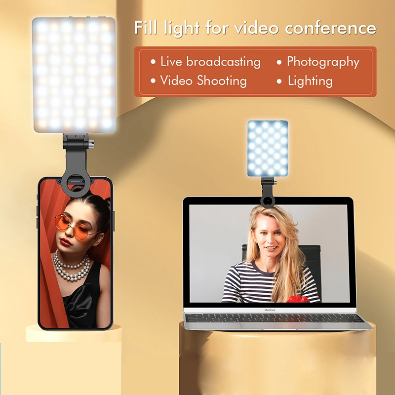 Fabriek Groothandel Led Licht Voor Mobiele Telefoon Tablet Draagbare Fotografie Verlichting Livestreaming Video Conferentie Vul Licht Lamp