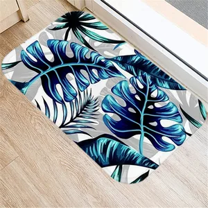 Tropische Pflanzen Palmeira Monstera Dekoration Teppich, Samtgeschichte, Innenboden Teppich, Küchenteppiche, Badezimmermuster, Anti-S-Slype-Teppich, 40x60 8 Hauptverkaufsteppichmonstera - №2