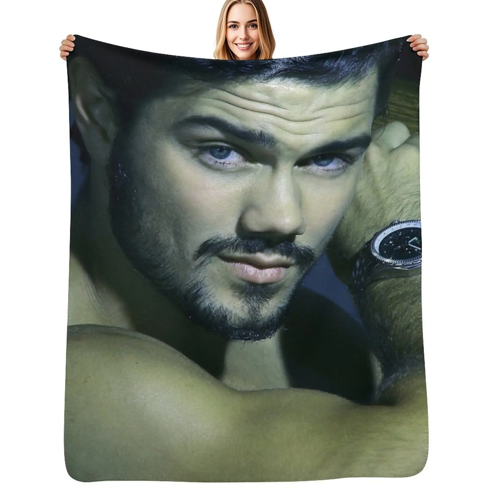 Sexy Actor Throw Blanket Soft Comfort Blanket for Reading Watching TV