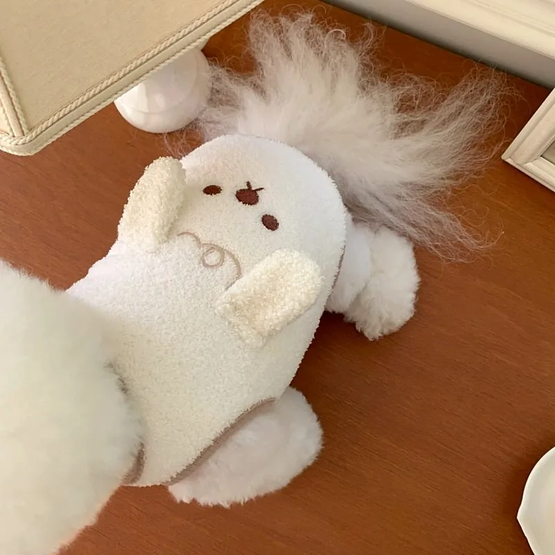 Hanging Ear Puppy Embroidered Vest Dog Winter Warm Clothes Teddy Cartoon Button-Down Sweater Maltese Plush Jacket