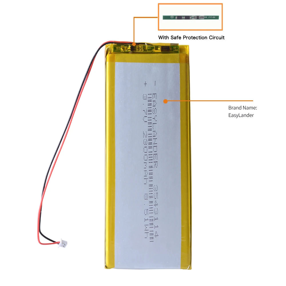 بطارية ليثيوم بوليمر Lipo قابلة لإعادة الشحن للوحة المفاتيح Nuphy Air75 ، 12 سنًا ، 50 سنًا ، 48 سنًا ، 50 أمبير ، JST ،