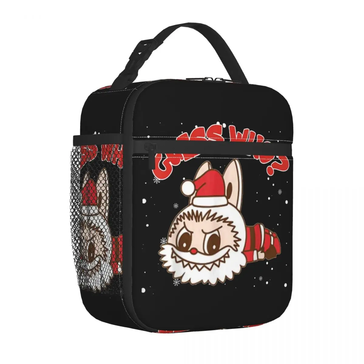 Xmas Santa Labubu For Kids Xmas Gift Thermal Insulated Lunch Bag for School Reusable Food Bag Container Cooler Thermal Lunch Box