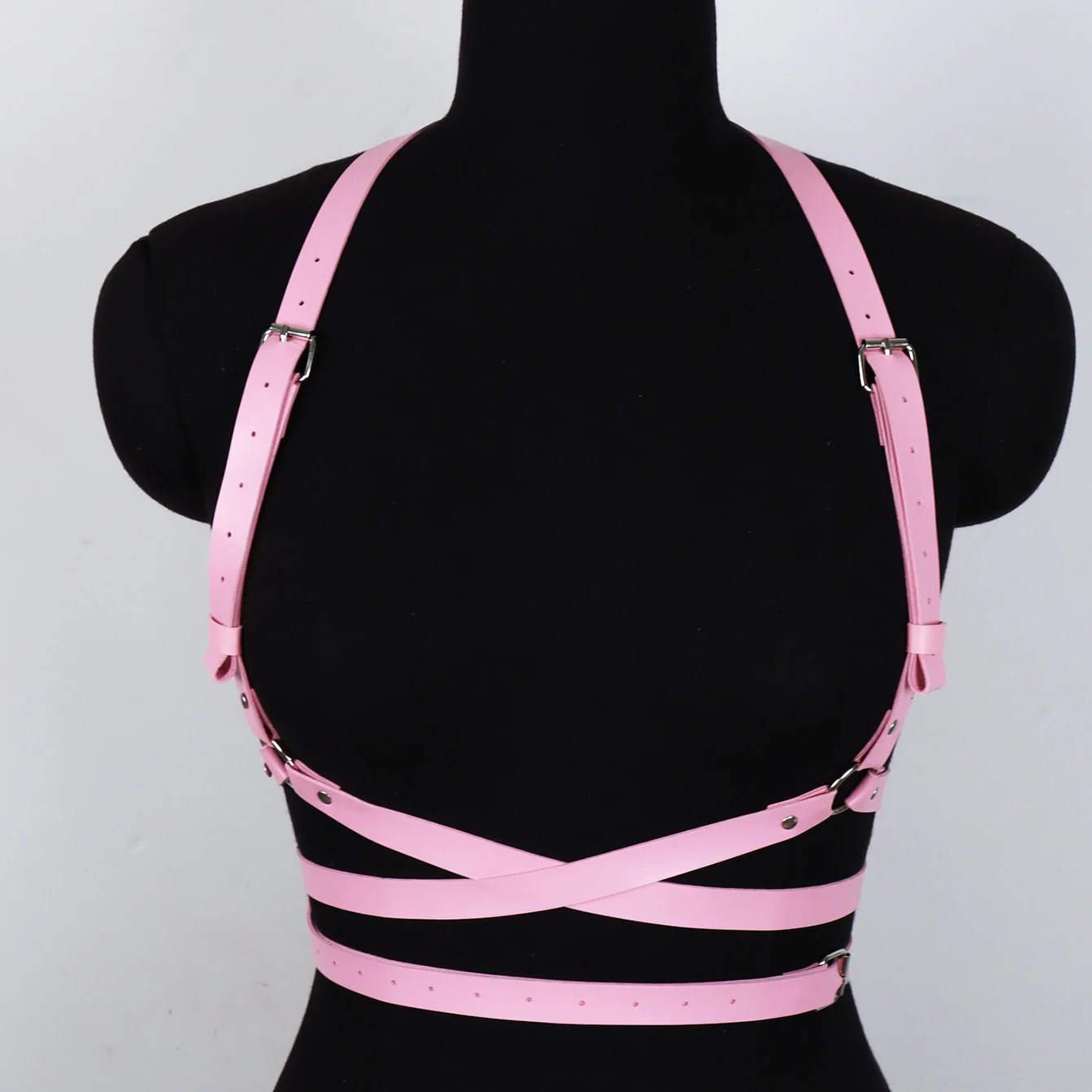 Pink Women Sexy Girdle Corset Leather Lingerie Bondage Underwear Punk Gothic Fetish Costume Festival Rave Wear