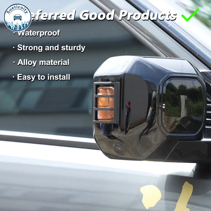

Carbon Steel Black For Great Wall Tank 400 2023-2025 Car Rearview Mirror Turn Signal Protection Cover Car Accessories