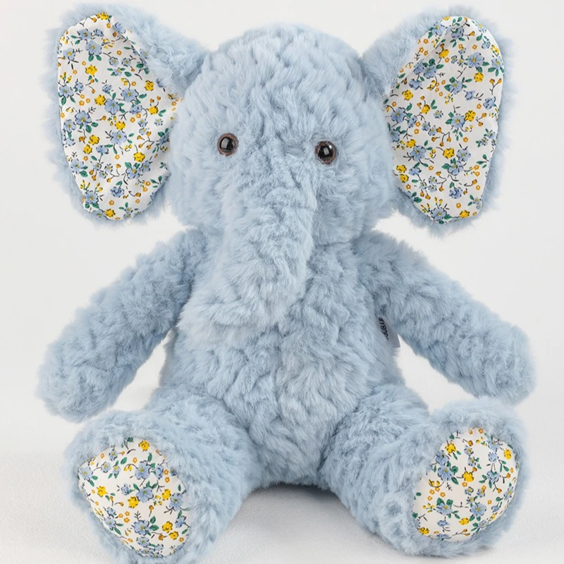 Baby Blue Elephant Peluche che riduce il sonno Texture morbida e ondulata Bambola comfort Adorabile piccolo elefante Perfetto come regalo per bambini