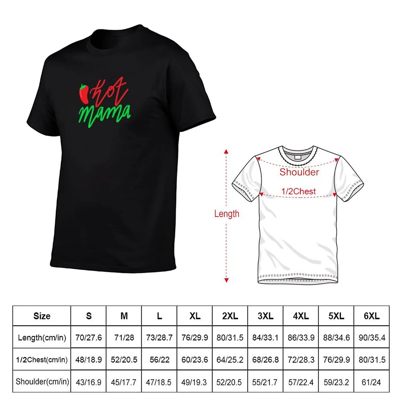 Hot Mama T-Shirt Large Size Basic Casual T-Shirt