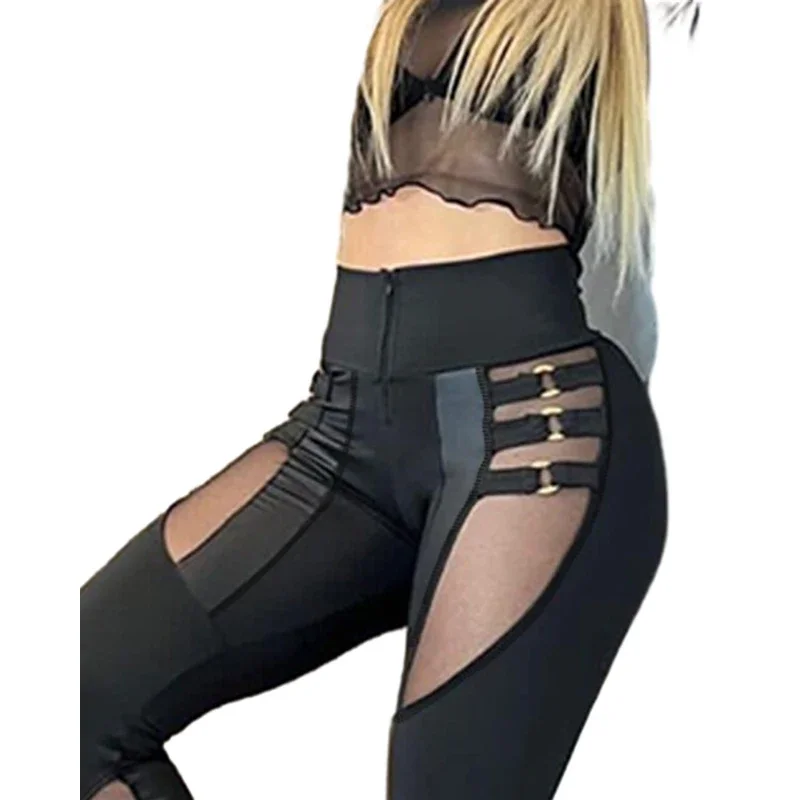 Women Solid Tight High Waist Slim Fit Sheath Long Pants Autumn Spliced Package Hip Trousers Sexy 2025 Regular Casual Ladies