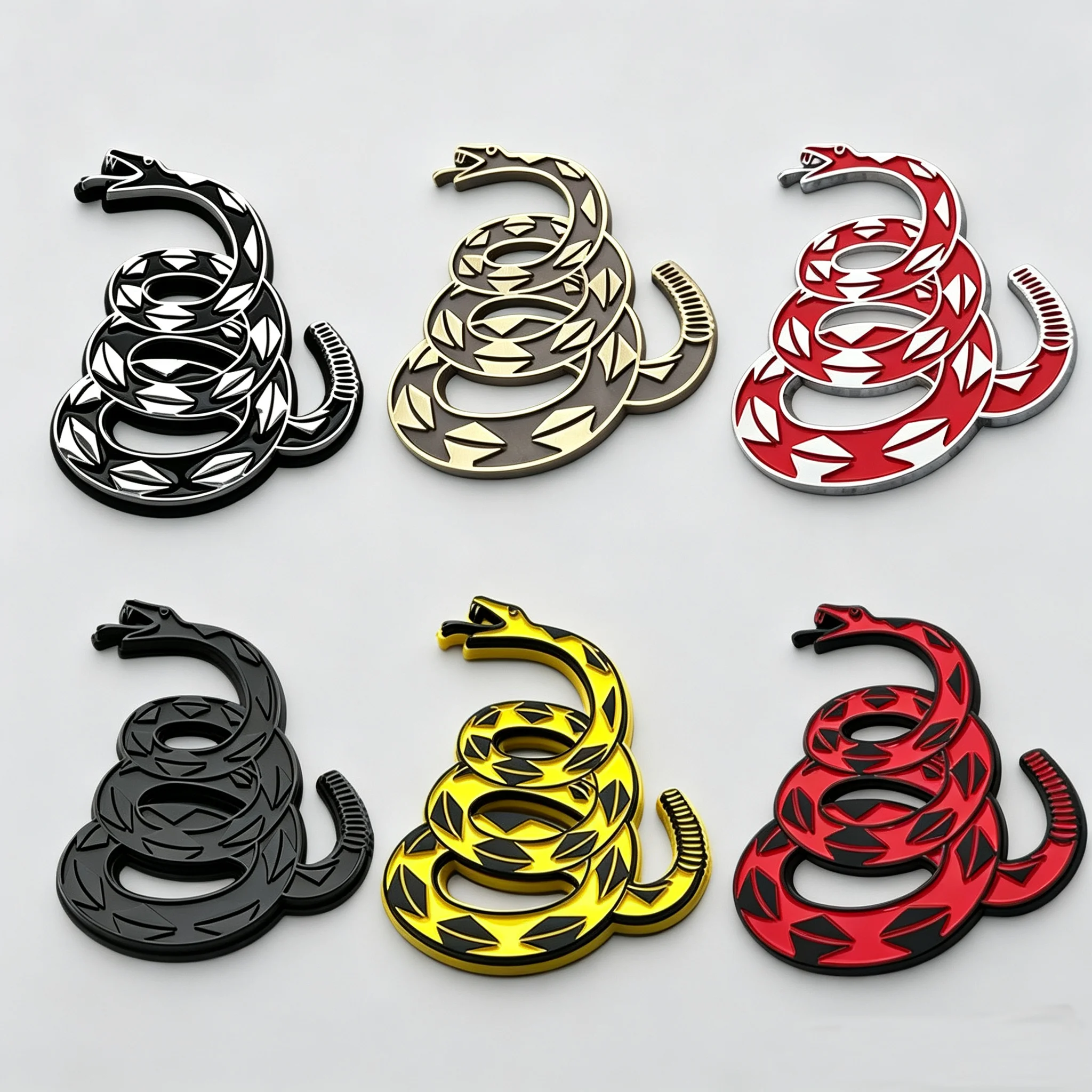 1pc Rattlesnake Emblem Gadsden Flag Don't Tread on Me Car Sticker for Ram Sierra F150 250 Badge Accessories