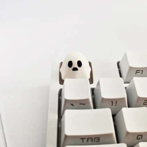 1Pc Cute Little Ghost Resin Creative Key Cap Backlit For MX Switch Mechanical Keyboard Decoration Halloween Gift