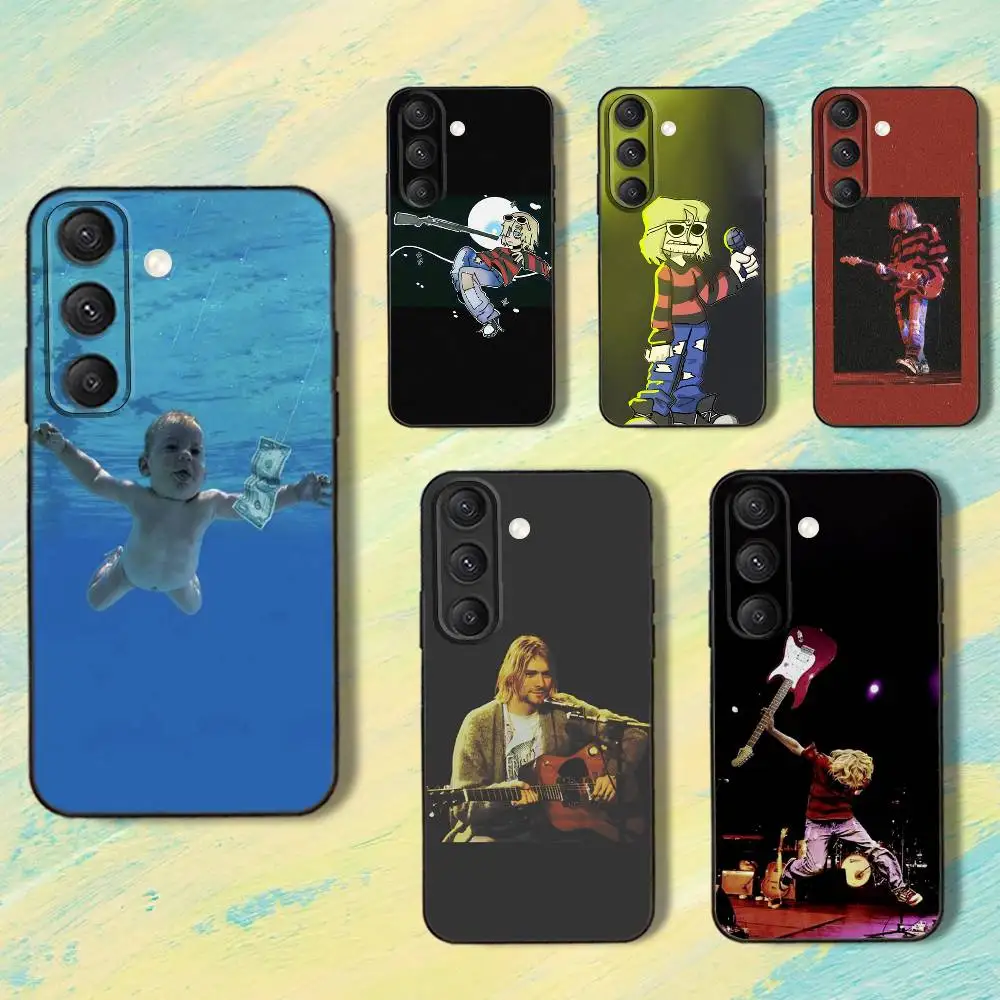 

K-Kurt Singer Cobain-es Phone Case For Samsung S25,S24,S10,S22,S21,S20,S23,Ultra,Plus,Lite,FE,Soft Silicone Black Cover