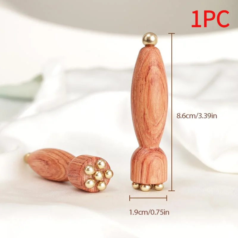 #Lotus Seedpod Beauty Professional Brass & Rosewood Facial Gua Sha Tool Eye Relaxation Spot Meridians Acupoint Massage Handheld