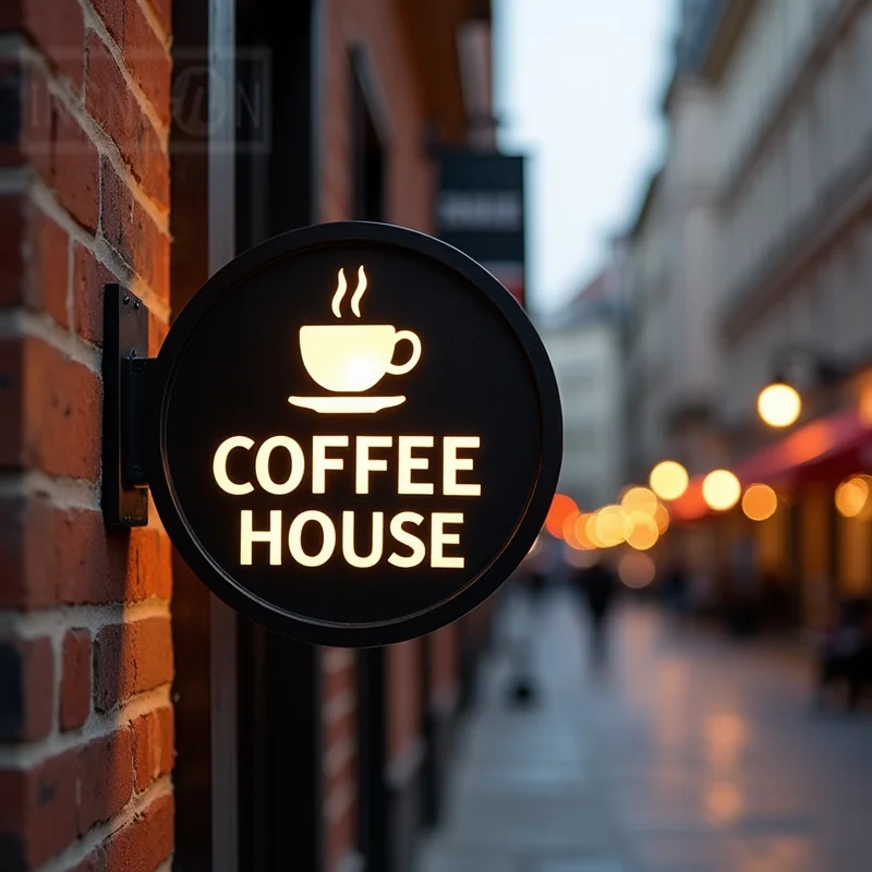 Scatola luminosa a LED rotonda impermeabile personalizzata per librerie Display a parete con cartello aziendale illuminato durevole su entrambi i lati in acrilico