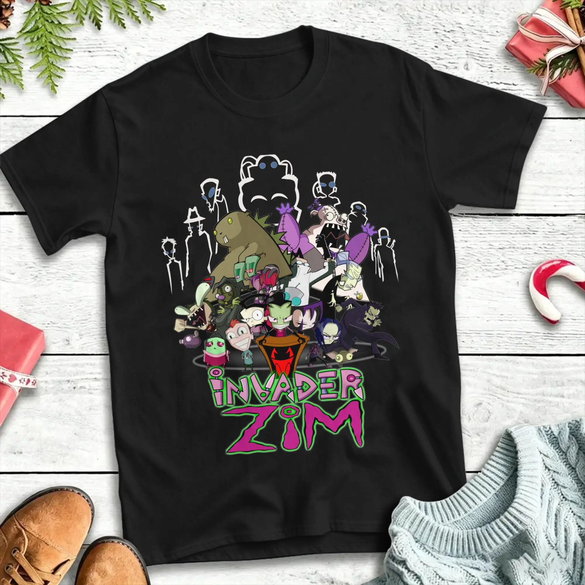 Invaders Zims T-Shirts Men Women Team Zim Casual 100% Cotton Tees Round Collar Short Sleeve T Shirts Adult Tops