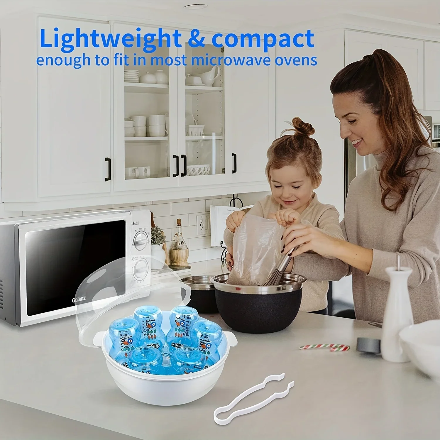 

Паровой стерилизатор для микроволновой печи для детских бутылочек, стерилизатор для сосков, держатель для бутылочек, коробка для хранения, подогреватель детских бутылочек, не содержит BPA