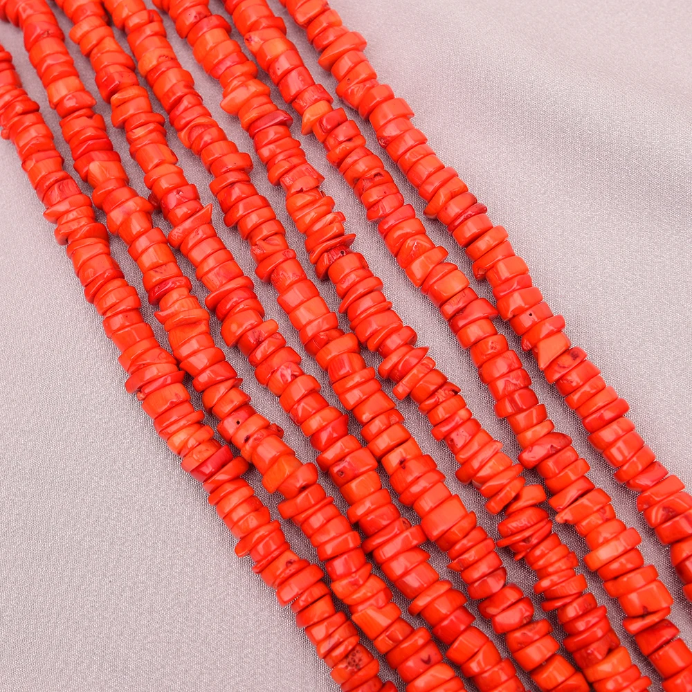 APDGG 2 Strands Orange Sea bamboo Coral Freeform Loose Beads 16'' Jewelry Making DIY