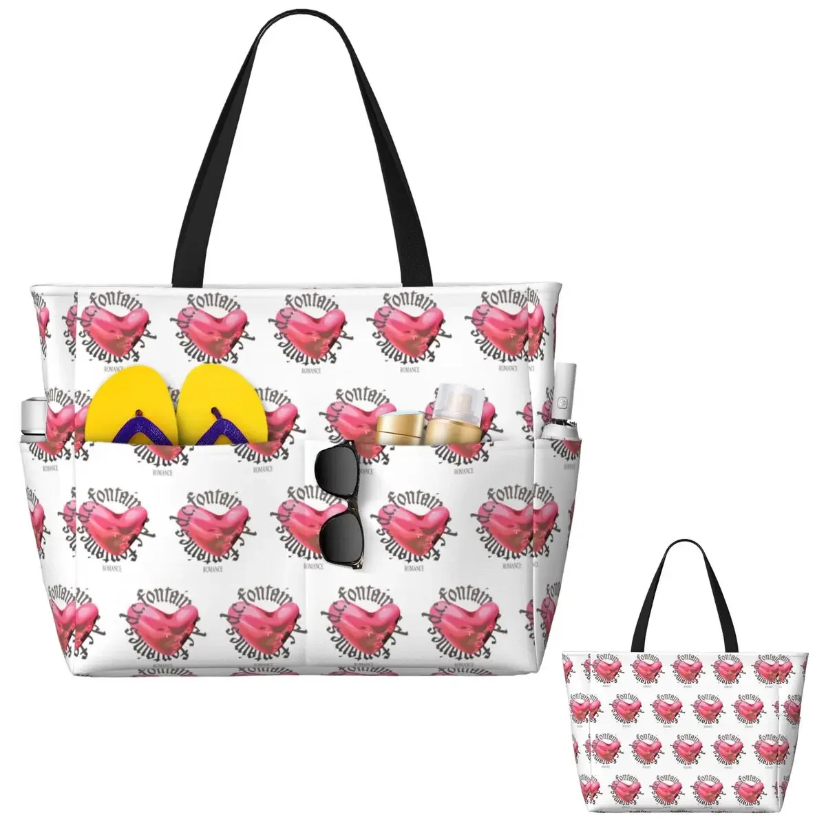 Fontaines DC Romance Beach Tote Bag Sport Gym Yoga Duffle Large Tote Bag Women Travel Bag Fitness bag