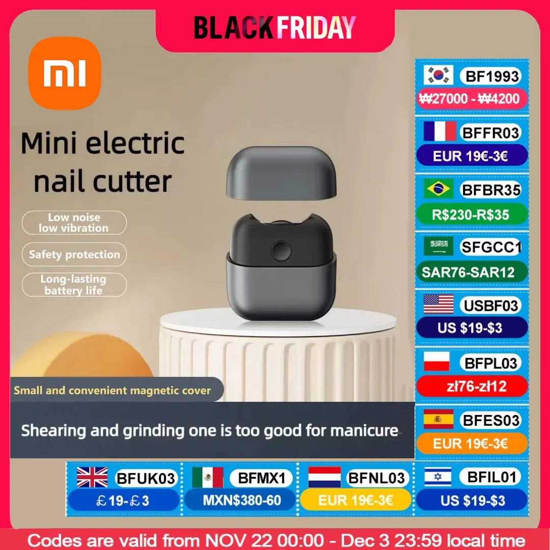 Xiaomi Elektrische Nagelschere Wiederaufladbare Mini Nagelknipser Für Kinder Automatische Nagel Trimmer Maniküre Polieren Mit Licht