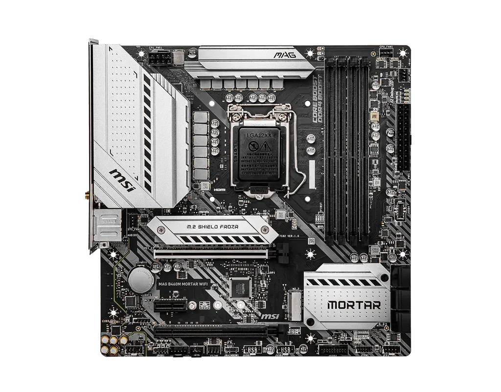 MSI MAG B460M MORTAR WIFI LGA 1200 2×PCI-E X16 128GB PCI-E 3.0 1×디스플레이 포트 마더보드 4×DDR4 1×H…