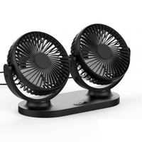 12V 24V Portable Mini Car Fan 3 gears 360 Degree All-Round Adjustable Auto Air Cooling Dual Head Fan Car Interior Accessories