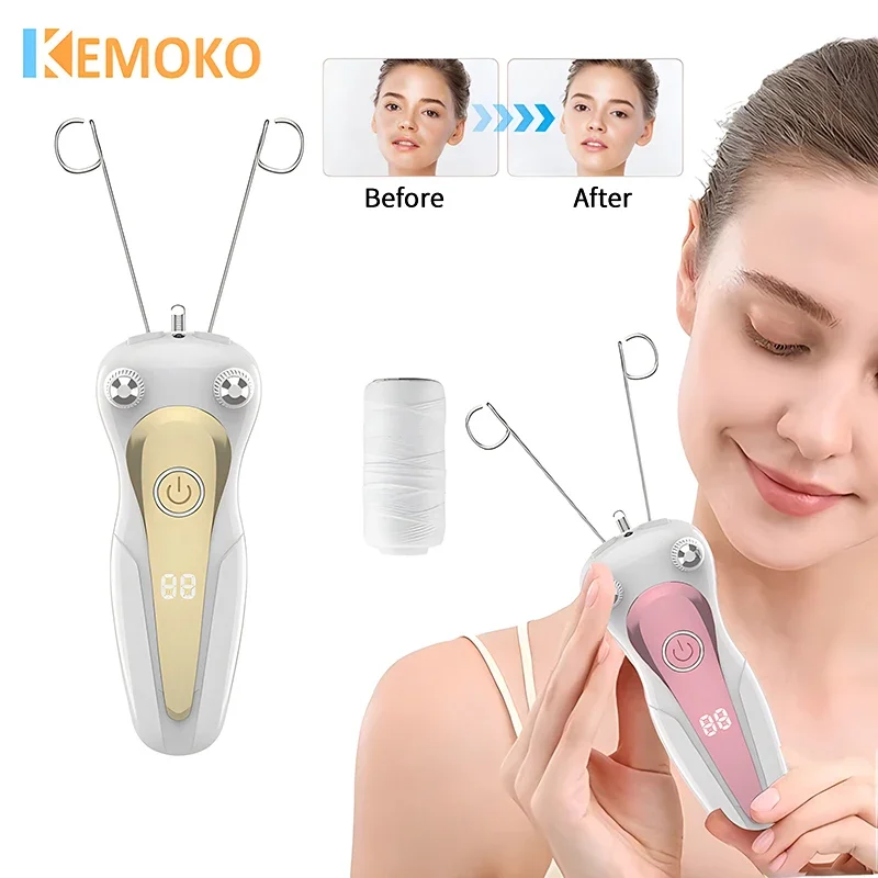 

New Electric Body Hair Remover Women's Cotton Thread Leg Arm Shaver Razor Lady Beauty Neck Rechargeable Hair Epilator