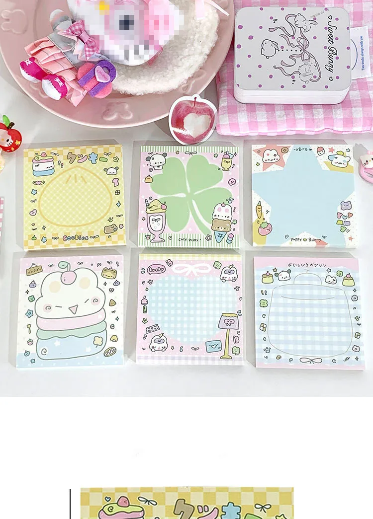 MINKYS 50 Blatt Kawaii Vierblättriges Kleeblatt, Notizblöcke, Papier, To-do-Liste, Tagebuch, Notizpapier, DIY-Material, Schreibwaren – Detail 1