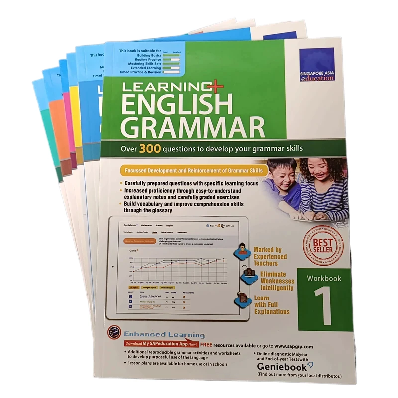 

Learning English Singapore's Grammar Book 1-6 Grade Sap Workbook Geniebook Primary School 8-12 Year Student Homework