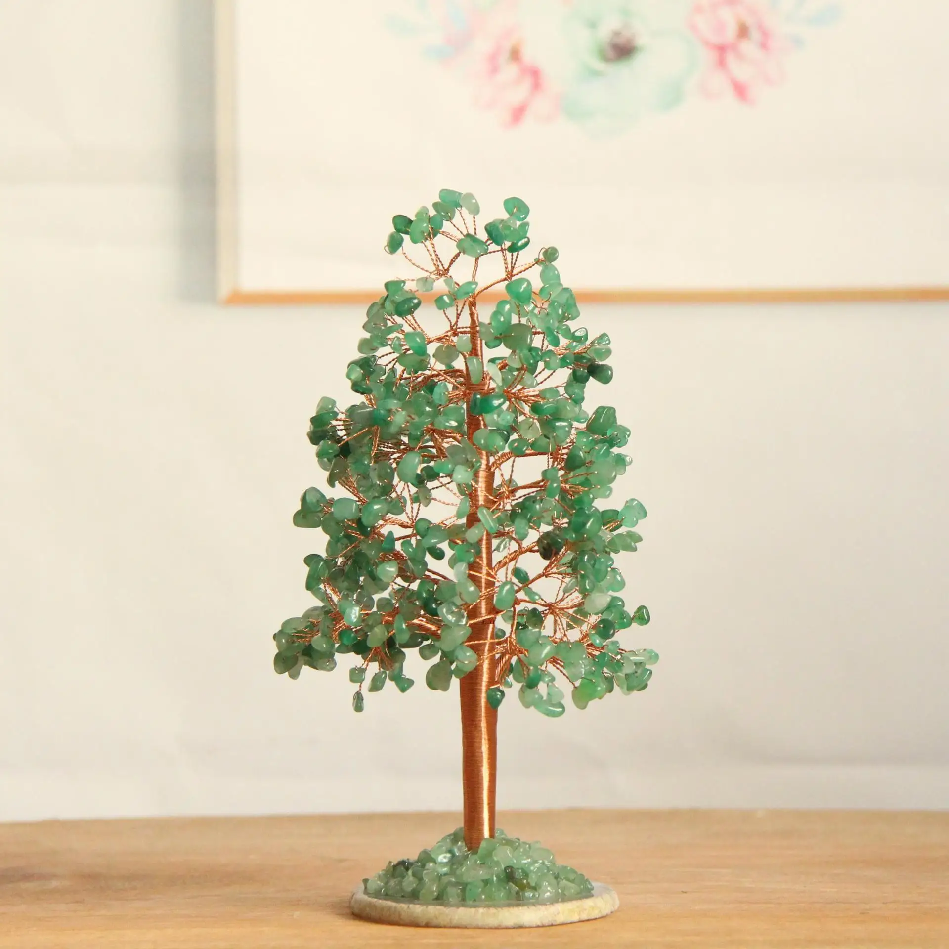 Natural Stone Tree of Life Healing Crystal Chips Trees for Gift Pendant Home and Office Decorations