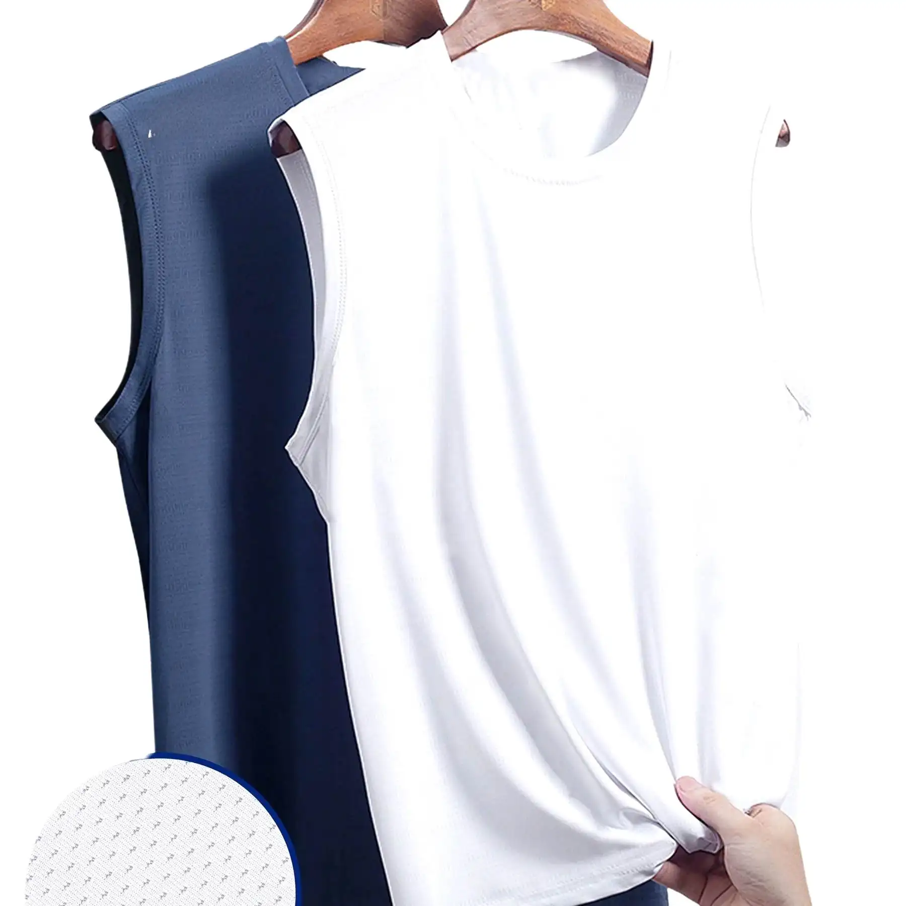 

Мужские быстросохнущие спортивные майки без рукавов, комплект спортивного жилета, впитывающий влагу, незаменимый для фитнеса, бега, тренировок