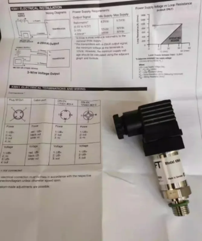 ASHCROFT KM41 Pressure Sensor 0-250bar 0-10V In-jection Molding Machine Servo Oil Pressure Sensor 400bar