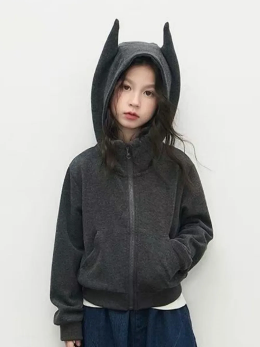 Girls' Personalized Jacket 2026 Autumn New Korean Version Trendy Children's Short Style Little Devil Ear Top Jacket 6