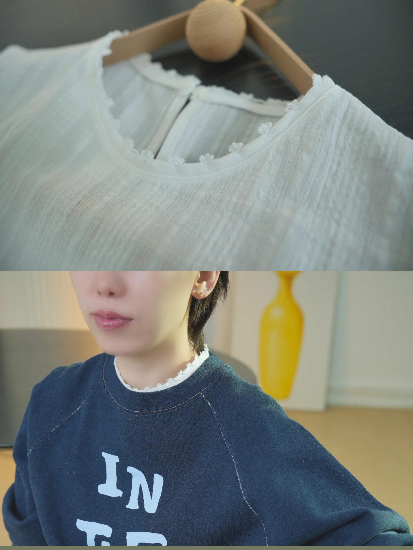 artistic-pure-cotton-breathable-women's-innerwear-fake-collar-casual-sle-spring-collection-color-design-ne-accory