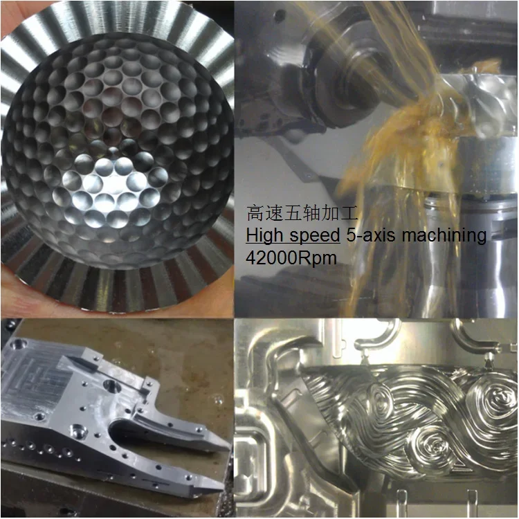 

High-speed five-axis, spindle speed 42000 rpm, mold, cam