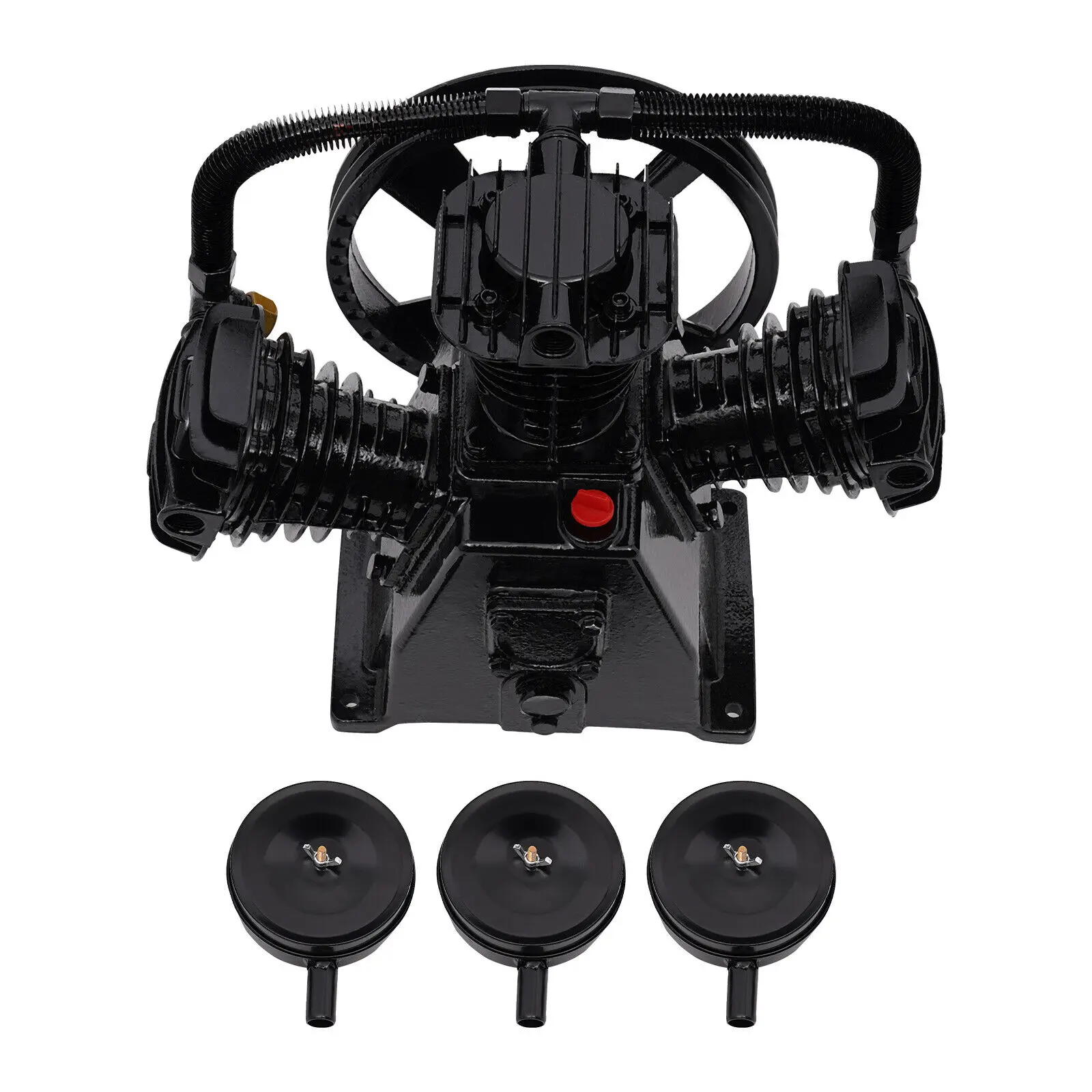 5HP مضخة ضاغط الهواء أحادية المرحلة 3 اسطوانة مضمنة التوأم الحديد الزهر استبدال 12.7CFM للاستخدام الصناعي #1